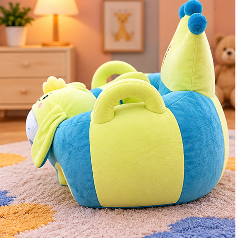 Crown-Back Plush Character Floor Seat