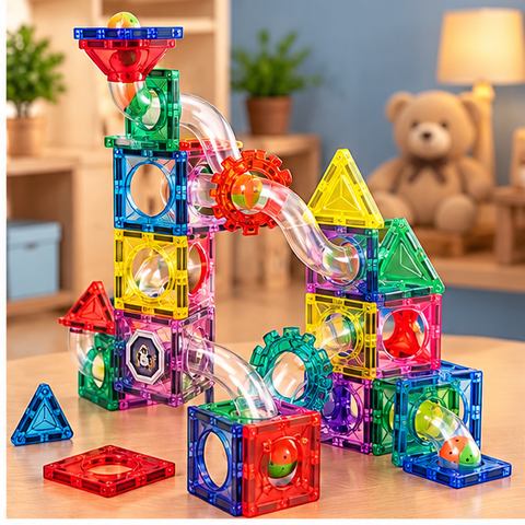 78-Piece Magnetic Building Blocks & Gear Construction Set