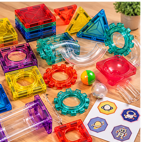 78-Piece Magnetic Building Blocks & Gear Construction Set