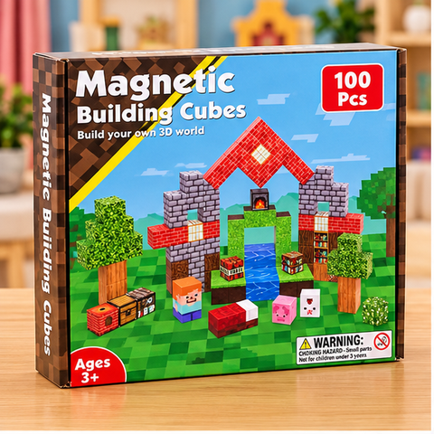 100-Piece Magnetic Building Cubes Set