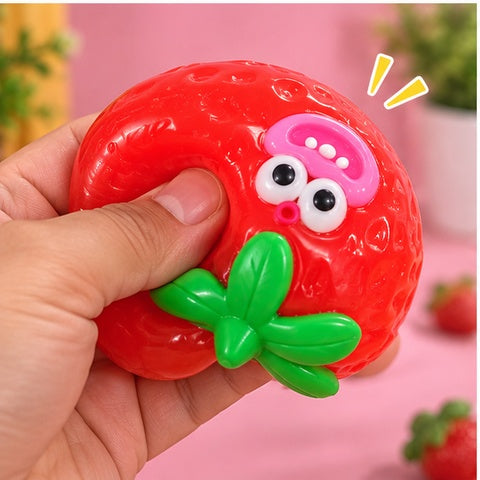 Smiling Strawberry Squishy Fidget Toy