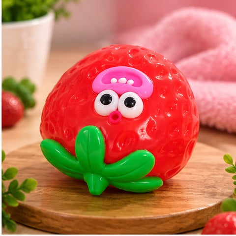 Smiling Strawberry Squishy Fidget Toy