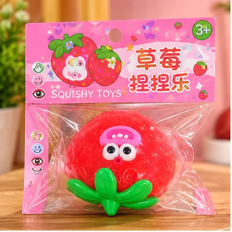 Smiling Strawberry Squishy Fidget Toy